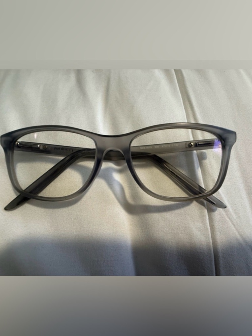 Nike boys clear gray eye glasses Mauve frames
